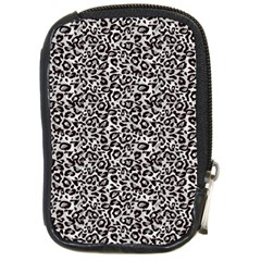 Black Cheetah Skin Compact Camera Leather Case by Sparkle