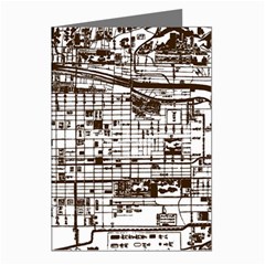 Antique Oriental Town Map  Greeting Cards (pkg Of 8) by ConteMonfrey