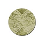 Vintage Mapa Mundi  Rubber Round Coaster (4 pack)
