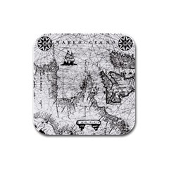 Antique Mercant Map  Rubber Square Coaster (4 Pack) by ConteMonfrey