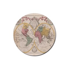 Mapa Mundi 1775 Rubber Coaster (round) by ConteMonfrey