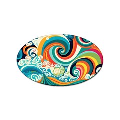 Wave Waves Ocean Sea Abstract Whimsical Sticker Oval (100 Pack) by Jancukart
