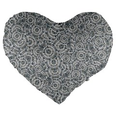 Circle Ornate Motif Random Pattern Large 19  Premium Heart Shape Cushions by dflcprintsclothing