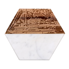 Art Boats Garda, Italy  Marble Wood Coaster (hexagon)  by ConteMonfrey