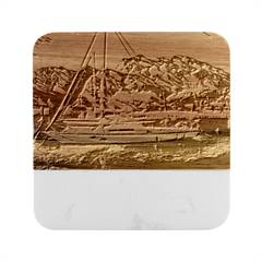 Art Boats Garda, Italy  Marble Wood Coaster (square) by ConteMonfrey