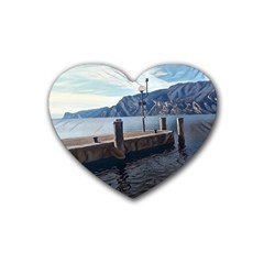Pier On The End Of A Day Rubber Heart Coaster (4 Pack) by ConteMonfrey