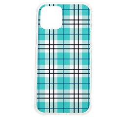 Black And Turquoise Plaids Iphone 12 Pro Max Tpu Uv Print Case by ConteMonfrey