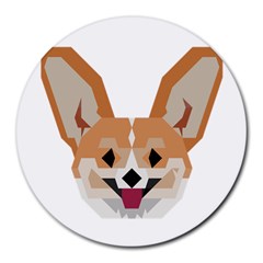 Cardigan Corgi Face Round Mousepad by wagnerps