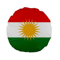 Kurdistan Flag Standard 15  Premium Flano Round Cushions by tony4urban