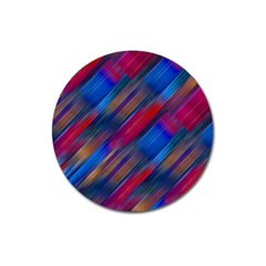Striped Colorful Abstract Pattern Magnet 3  (round) by dflcprintsclothing
