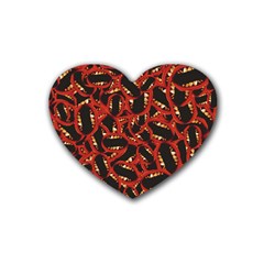 Ugly Open Mouth Graphic Motif Print Pattern Rubber Heart Coaster (4 Pack) by dflcprintsclothing