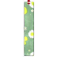 Daisy Flowers Lime Green White Forest Green  Large Book Marks by Mazipoodles