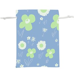 Daisy Flowers Pastel Green White Blue  Lightweight Drawstring Pouch (xl) by Mazipoodles