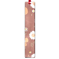 Daisy Flowers Coral White Green Brown  Large Book Marks by Mazipoodles