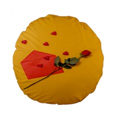 Valentine Day Heart Flower Gift Standard 15  Premium Flano Round Cushions by artworkshop