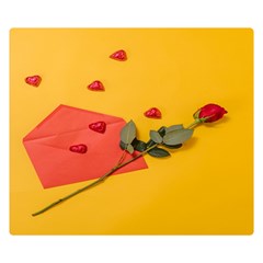 Valentine Day Heart Flower Gift Premium Plush Fleece Blanket (small) by artworkshop