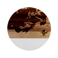 Moving Water And Ink Marble Wood Coaster (round) by artworkshop