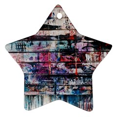 Splattered Paint On Wall Star Ornament (two Sides) by artworkshop