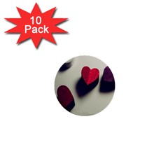 Valentine Day Heart 3d 1  Mini Buttons (10 Pack)  by artworkshop