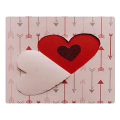 Valentine Day Heart Love Logo Premium Plush Fleece Blanket (large) by artworkshop