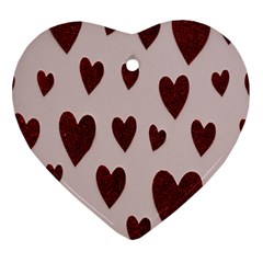 Valentine Day Heart Love Pattern Ornament (heart) by artworkshop