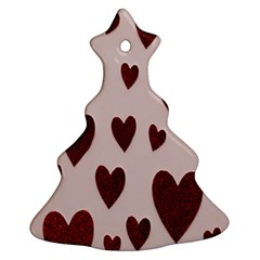 Valentine Day Heart Love Pattern Christmas Tree Ornament (two Sides) by artworkshop