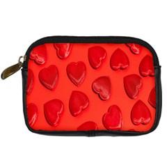 Valentine Day Heart Pattern  Digital Camera Leather Case by artworkshop