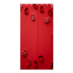 Valentine Day Logo Heart Ribbon Shower Curtain 36  X 72  (stall)  by artworkshop