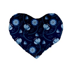 Flower Standard 16  Premium Flano Heart Shape Cushions by zappwaits