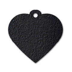 Black Wall Texture Dog Tag Heart (one Side) by artworkshop