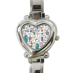 Medical Biology Detail Medicine Psychedelic Science Abstract Abstraction Chemistry Genetics Art Patt Heart Italian Charm Watch by Jancukart