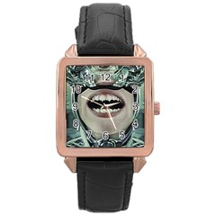 Cyborg At Surgery Rose Gold Leather Watch  by dflcprintsclothing