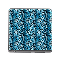 Blue Leopard Memory Card Reader (square 5 Slot) by DinkovaArt