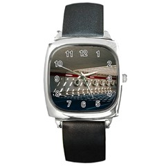 Patterned Tunnels On The Concrete Wall Square Metal Watch by artworkshop