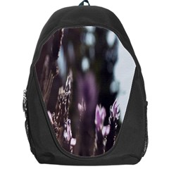 Purple Flower Pattern Backpack Bag by artworkshop