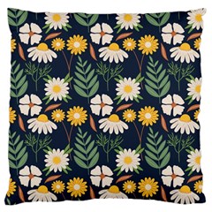 Flower Grey Pattern Floral Large Cushion Case (one Side)