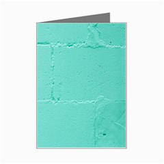 Teal Brick Texture Mini Greeting Card by artworkshop