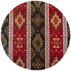 Uzbek Pattern In Temple Wooden Puzzle Round