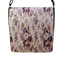 Vintage Floral Pattern Flap Closure Messenger Bag (l)