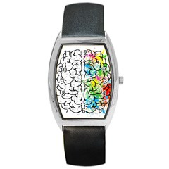 Brain-mind-psychology-idea-drawing Barrel Style Metal Watch by Jancukart