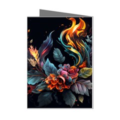 Flowers Flame Abstract Floral Mini Greeting Cards (pkg Of 8) by Jancukart