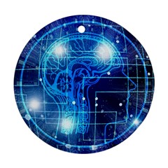 Artificial Intelligence Brain Think Art Ornament (round)