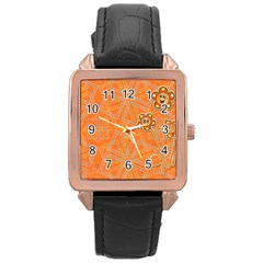 Background Backdrop Art Flowers Rose Gold Leather Watch 