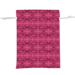 Elegant Pink Floral Geometric Pattern Lightweight Drawstring Pouch (xl) by dflcprintsclothing