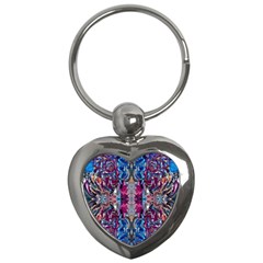 Abstract Blend Repeats Key Chain (heart) by kaleidomarblingart