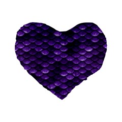 Purple Scales! Standard 16  Premium Flano Heart Shape Cushions by fructosebat
