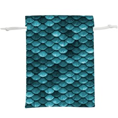 Teal Scales! Lightweight Drawstring Pouch (xl) by fructosebat