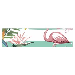 Flamingos T- Shirt Flamingos Tropical Pattern T- Shirt Oblong Satin Scarf (16  X 60 ) by maxcute
