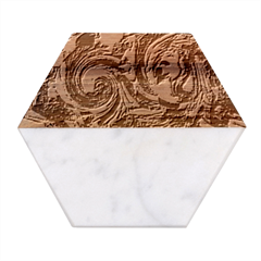 Dweeb Design Marble Wood Coaster (hexagon)  by MRNStudios