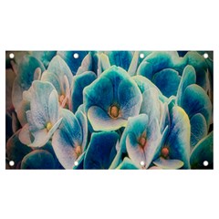 Hydrangeas-blossom-bloom-blue Banner And Sign 7  X 4  by Ravend